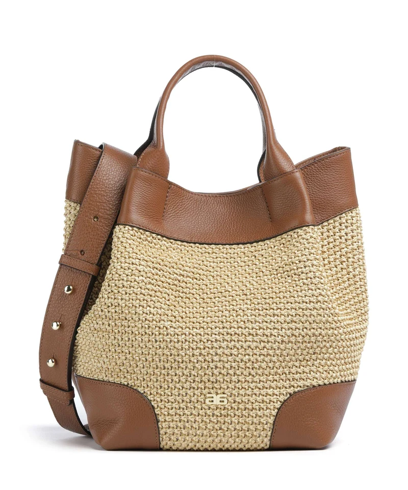 Abro Maglia Raffia Essential Medium Borsa a mano natural/nut