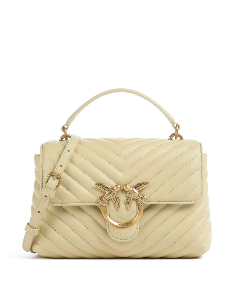 Pinko Love Lady Puff Mini Borsa a mano giallo vaniglia/antique gold