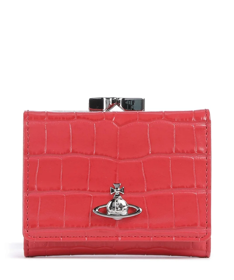 Vivienne Westwood Frame Embossed Croc Small Portafoglio coral