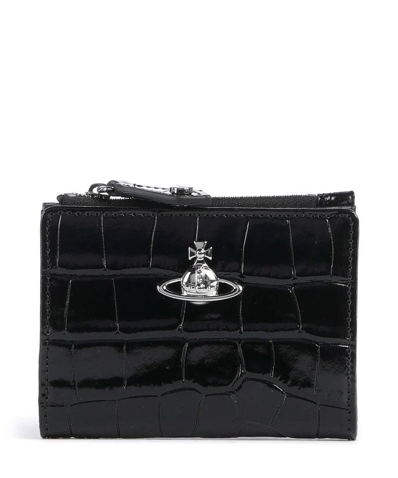 Vivienne Westwood Embossed Croc Slim Portafoglio black