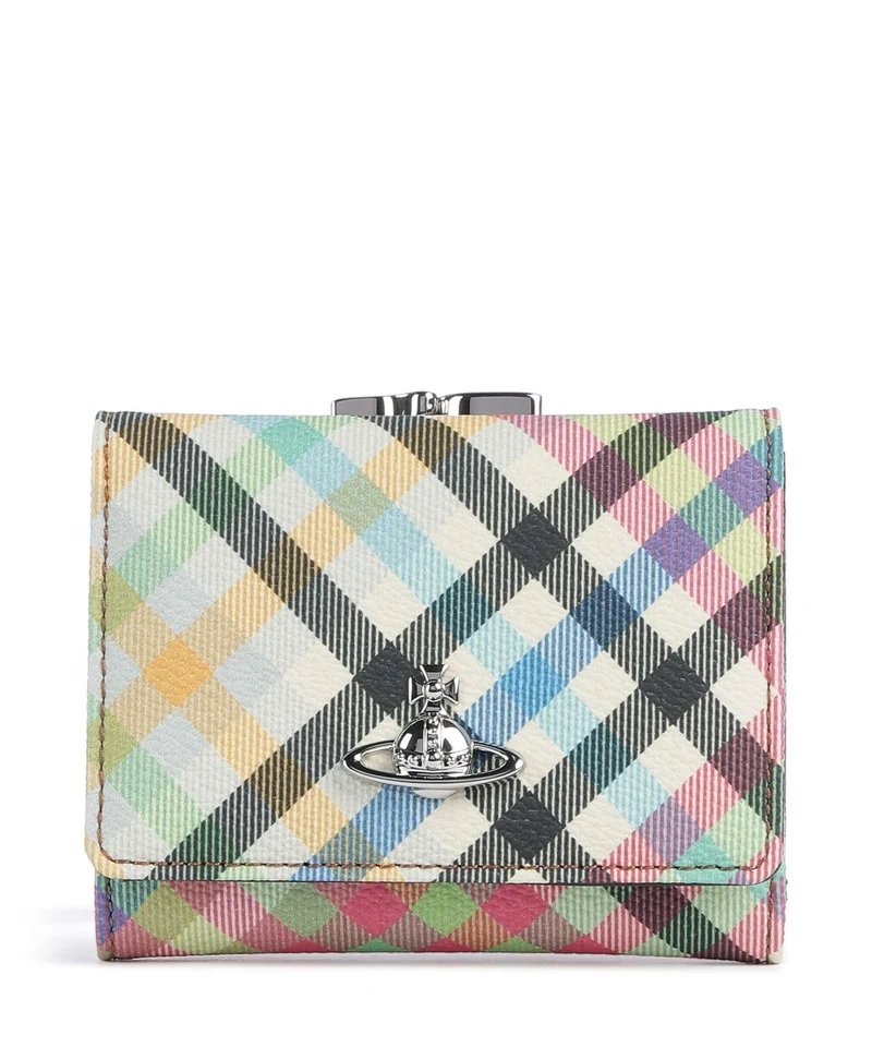Vivienne Westwood Frame Buccia D'Arancia Small Portafoglio heather plaid