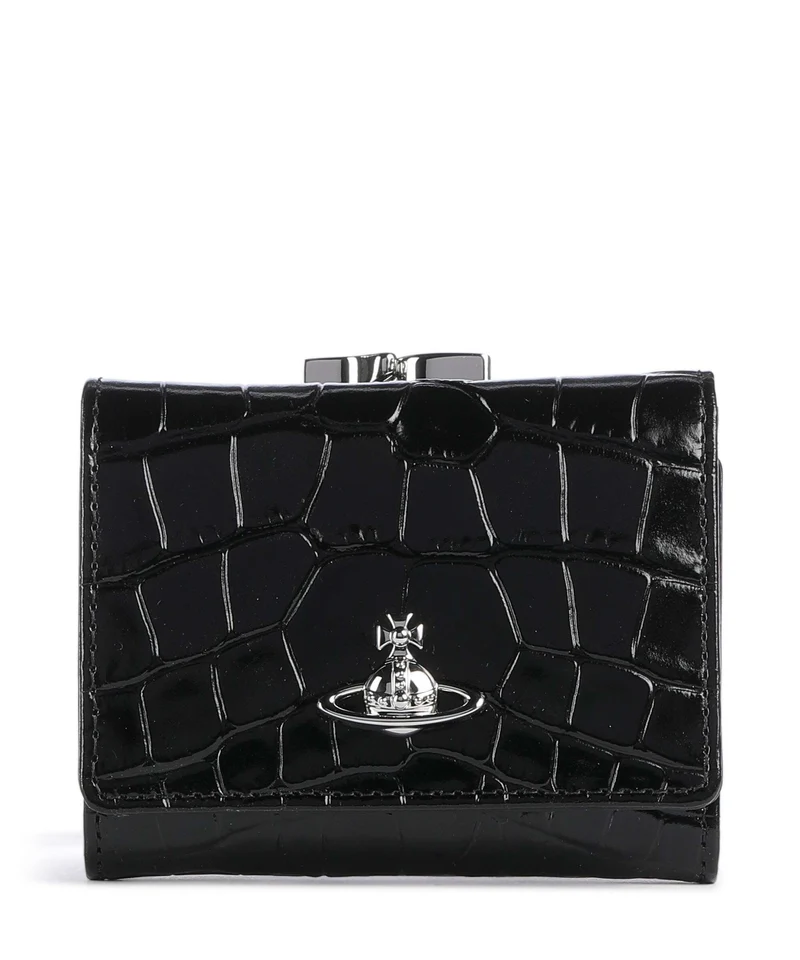 Vivienne Westwood Frame Embossed Croc Small Portafoglio black