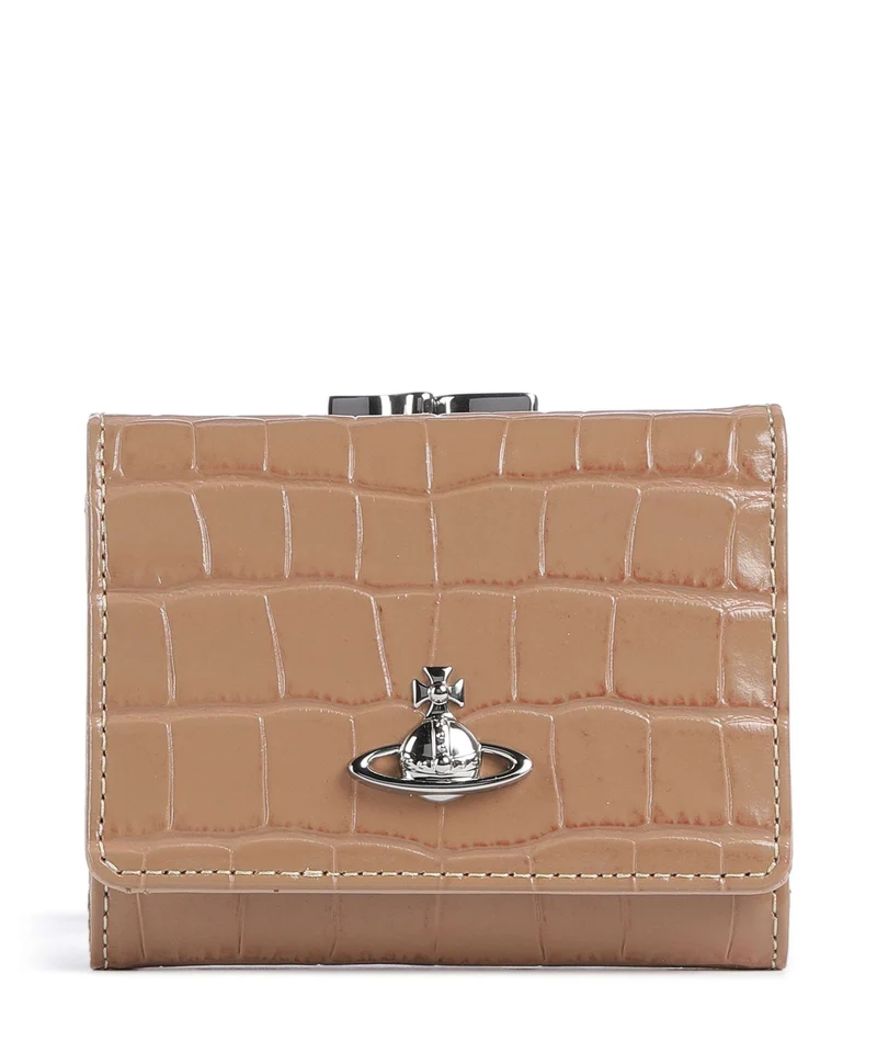 Vivienne Westwood Frame Embossed Croc Small Portafoglio dusty pink