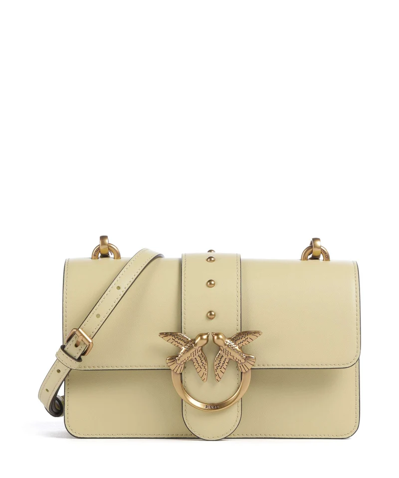 Pinko Love One Mini Borsa a tracolla giallo vaniglia/antique gold