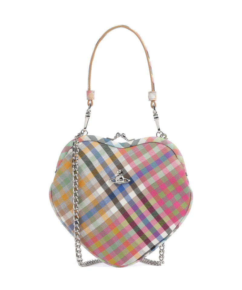 Vivienne Westwood Belle Heart Frame Heather Check Borsa a tracolla multicolour