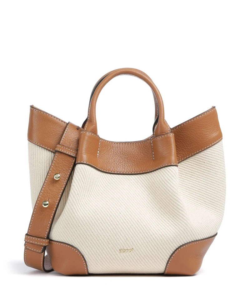 Abro Super Drill Essential Small Borsa a mano ivory/cuoio