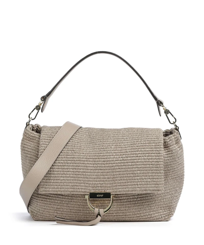 Abro Raffia Classica Temi Large Borsa a spalla siena