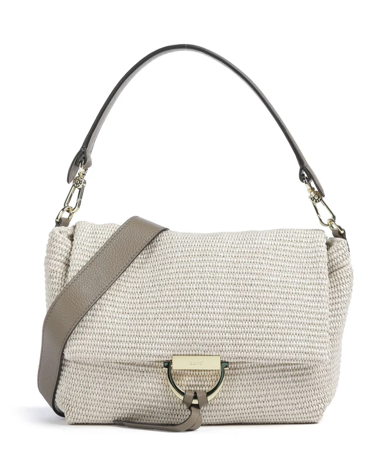 Abro Raffia Classica Temi Medium Borsa a spalla sahara