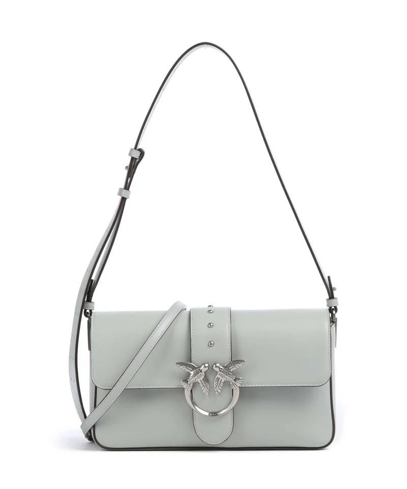 Pinko Love One Classic Slouchy Borsa a spalla grigio perla/old silver