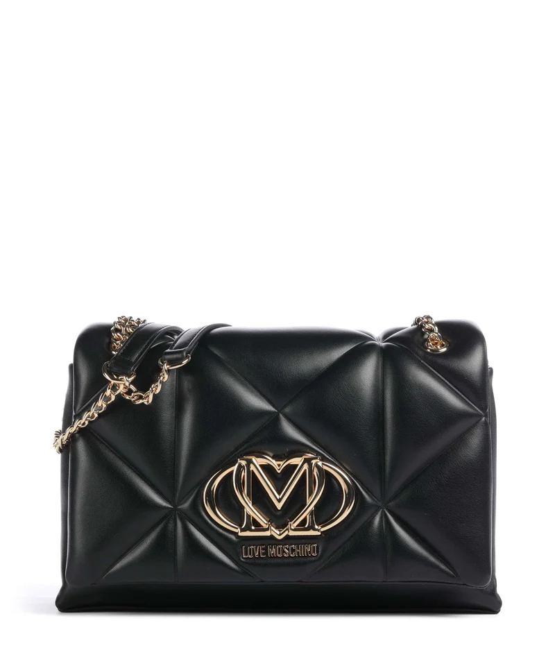 Love Moschino Embossed Q Borsa a spalla black