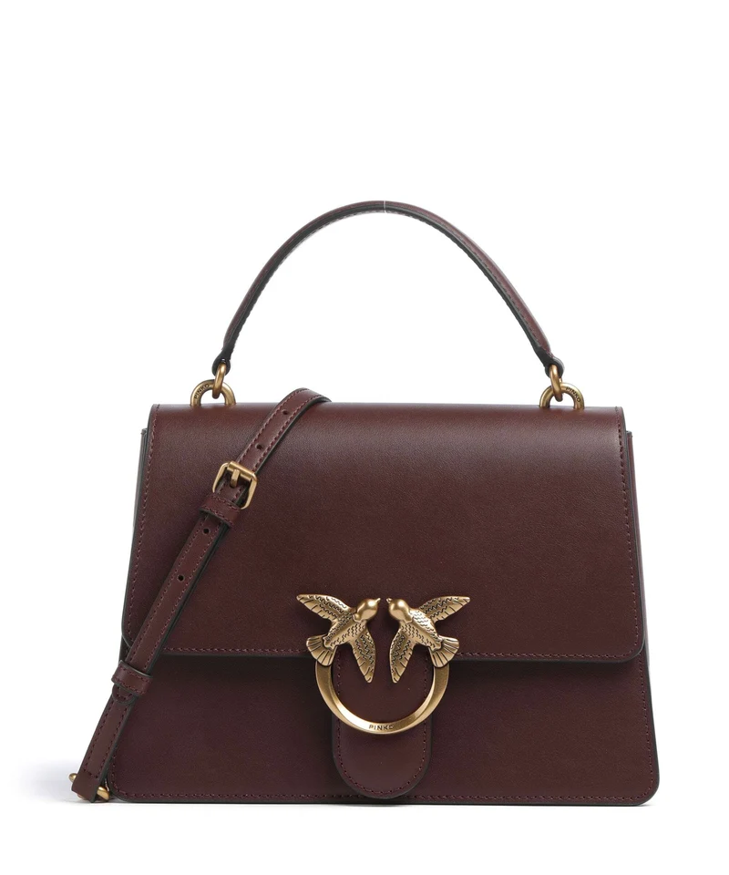 Pinko Love One Classic Borsa a mano burgundy wine/antique gold