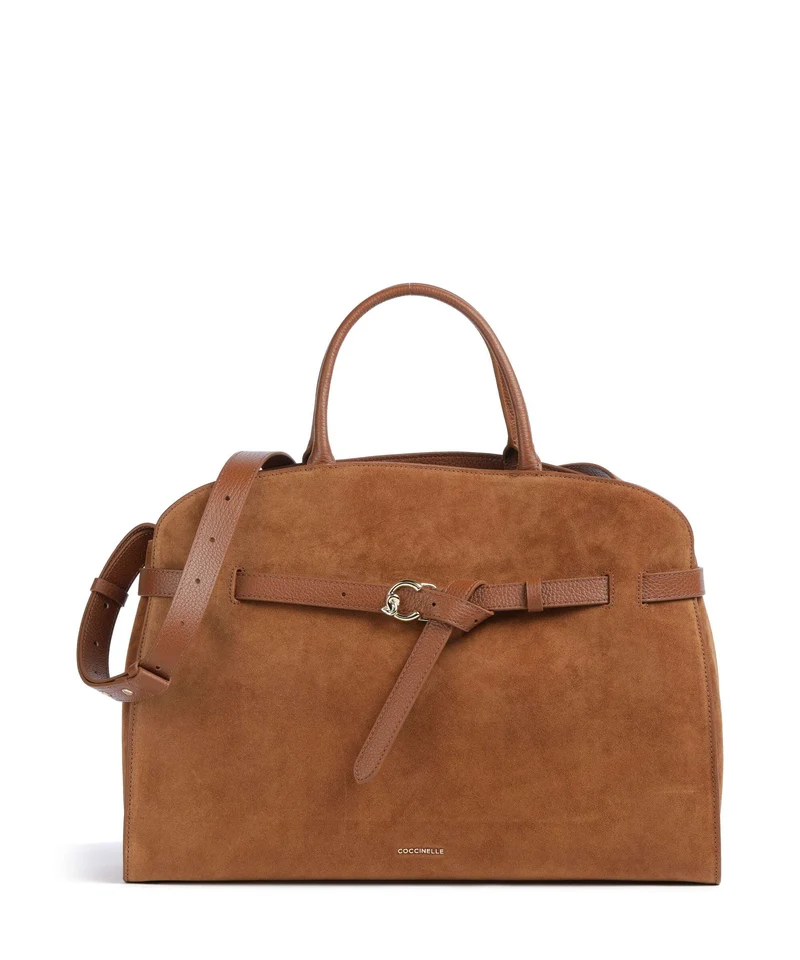 Coccinelle Sabine Suede Borsa a mano cognac