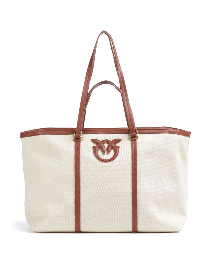 Pinko Borsa shopper beige/cuoio/antique gold