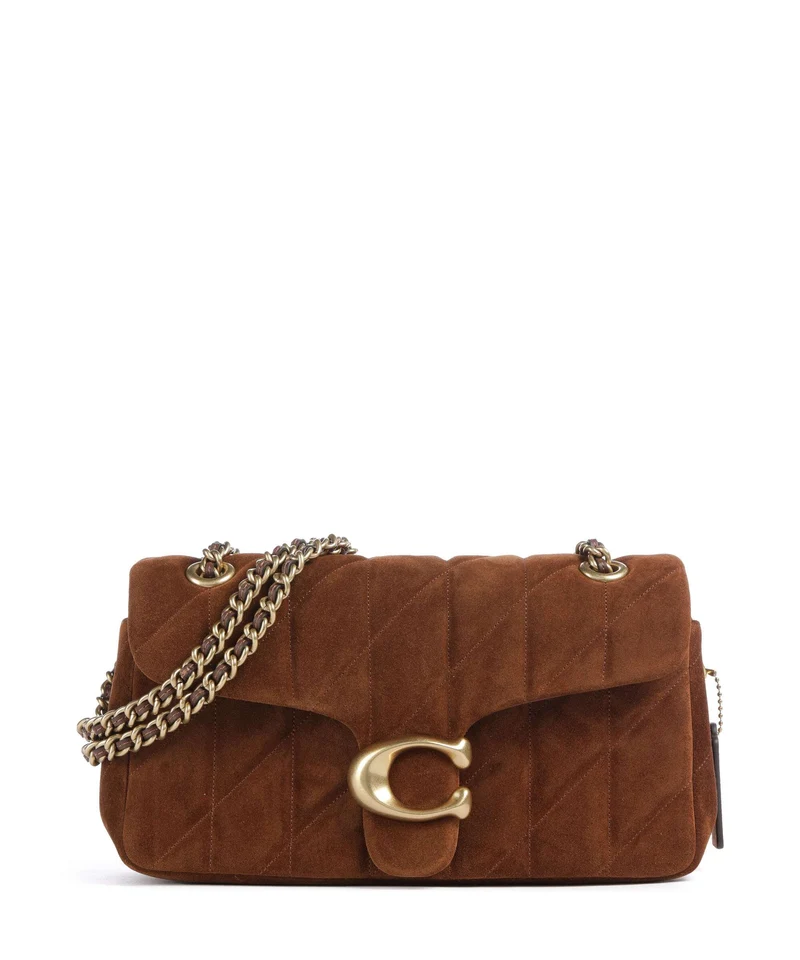 Coach Tabby Quilted Suede 26 Borsa a spalla warm brown