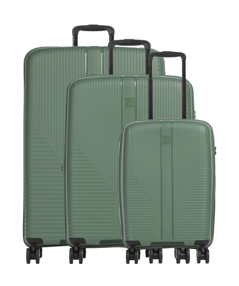 Travelite Air Stripe Slim Set valigie trolley (4 ruote) green