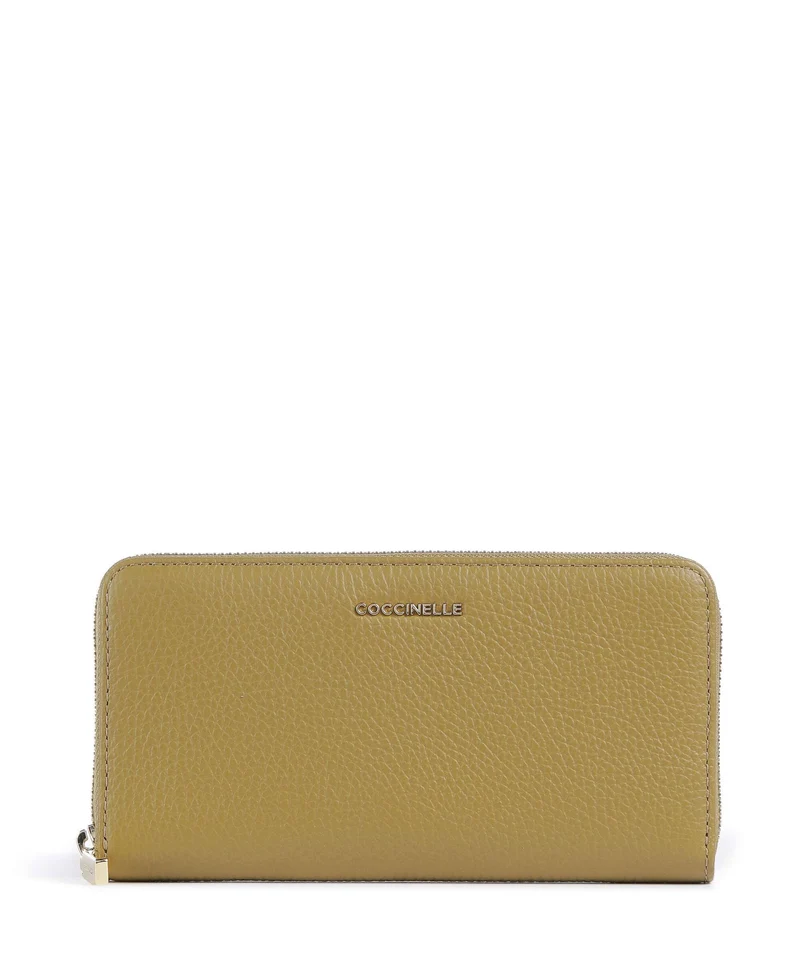 Coccinelle Metallic Soft Portafoglio seagrass