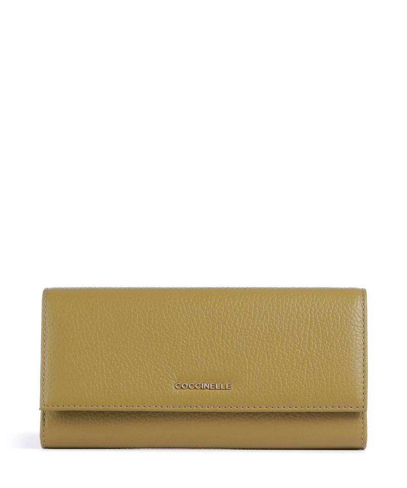 Coccinelle Metallic Soft Portafoglio seagrass