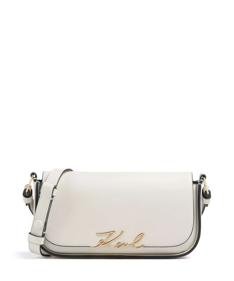 Karl Lagerfeld K/Signature Borsa a spalla off white