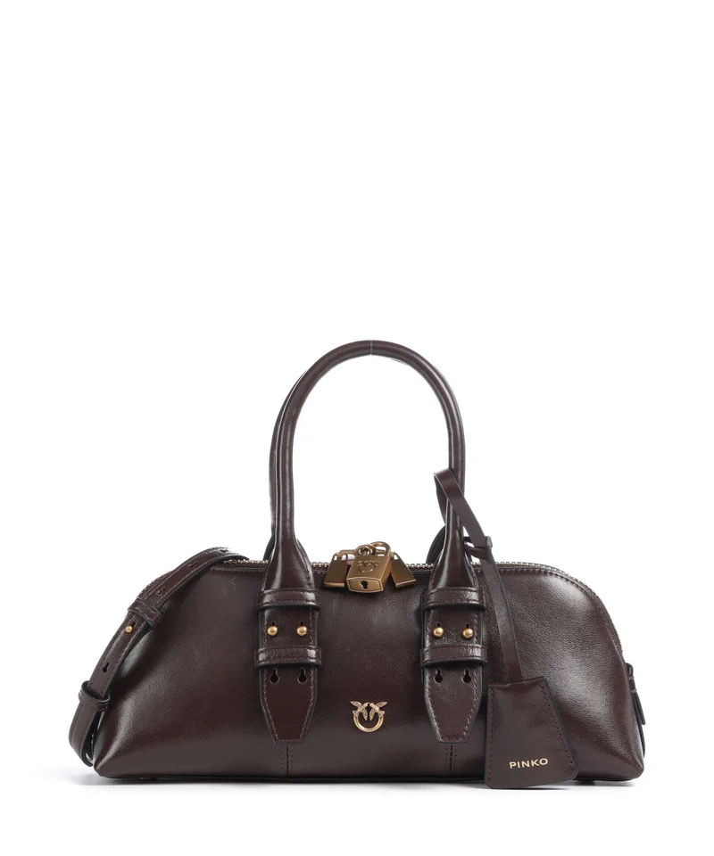 Pinko Bowling Horizontal Borsa a mano rosso mogano/antique gold
