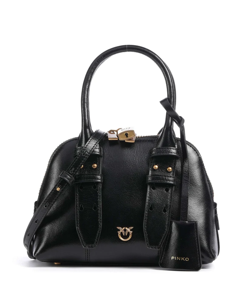Pinko Bowling Mini Borsa a mano nero/antique gold
