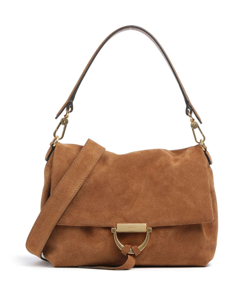 Abro Suede Temi Medium Borsa a spalla cuoio