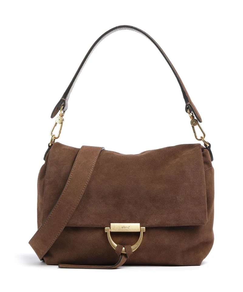 Abro Suede Temi Medium Borsa a spalla wood
