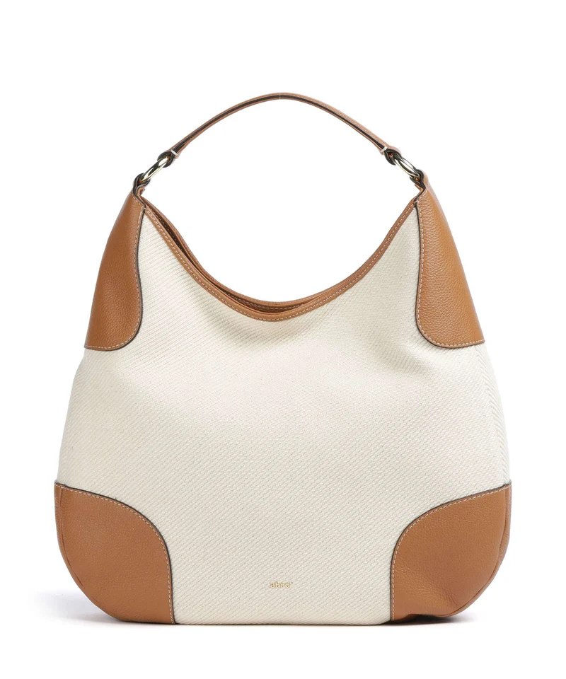 Abro Super Drill Open Air Borsa hobo ivory/cuoio