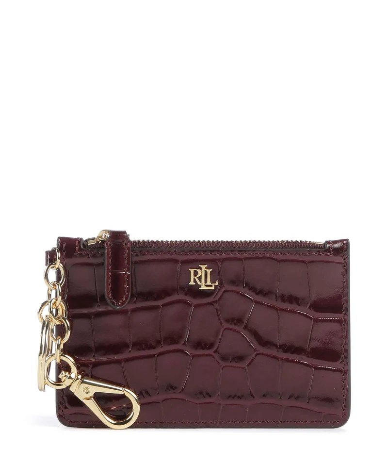 Lauren Ralph Lauren Small Porta carte di credito dark garnet