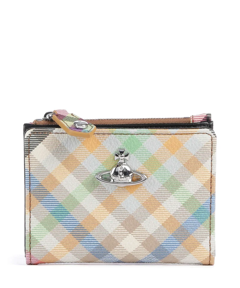 Vivienne Westwood Buccia D'Arancia Slim Porta carte di credito heather plaid