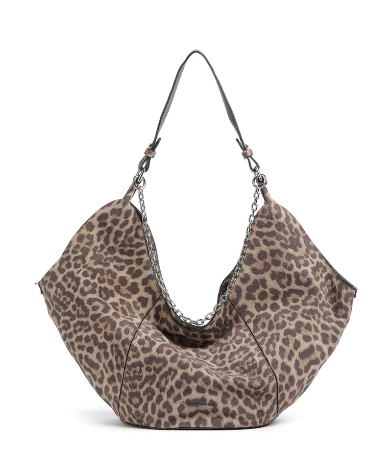 Les Visionnaires Amelie Cozy Chain Borsa hobo leo print