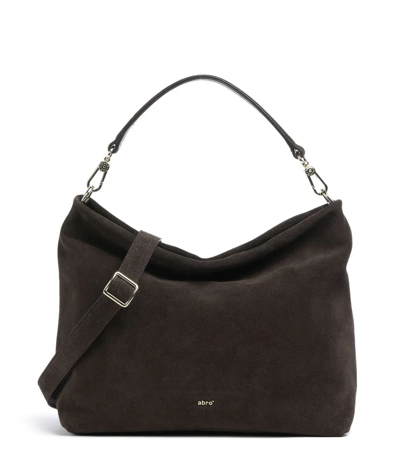Abro Suede Kaia Borsa hobo dark brown