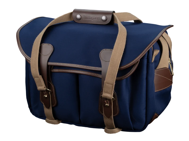 Billingham Borsa 335 MKII Tela Navy/Bordi Cuoio cioccolato
