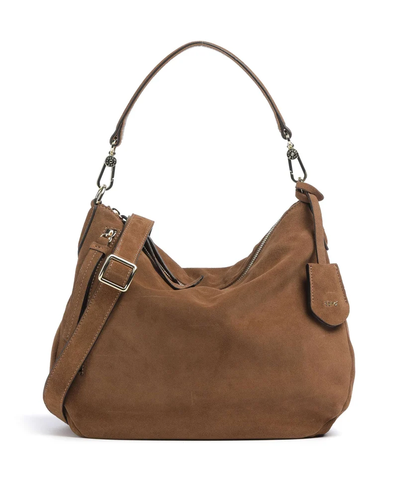 Abro Suede Juna Small Borsa hobo camel