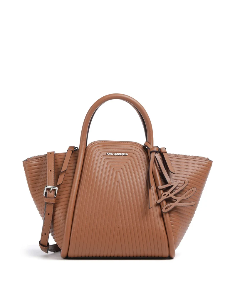 Karl Lagerfeld K/Wellen Small Borsa a mano dark tan