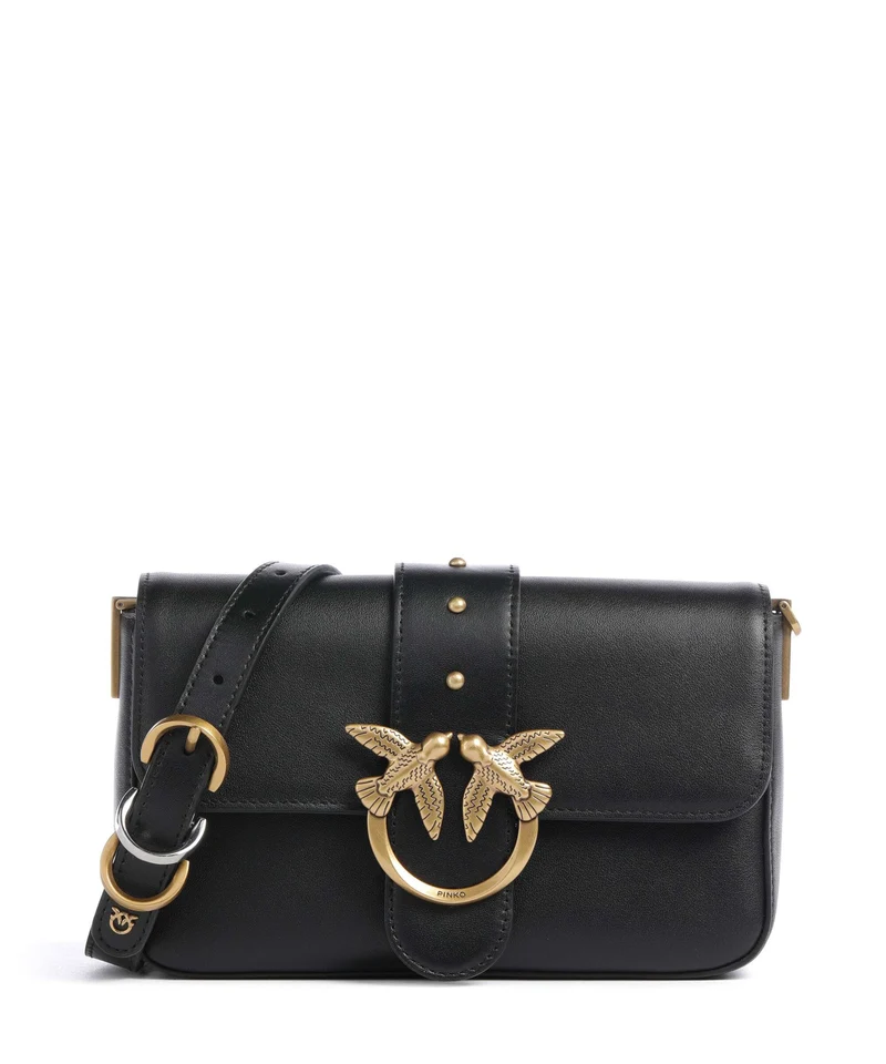 Pinko Love One Mini Slouchy Charms Borsa a tracolla nero/antique gold