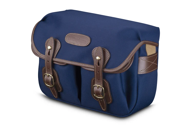 Billingham Borsa Hadley Small Tela Navy/Bordi Cuoio cioccolato + finiture ottone