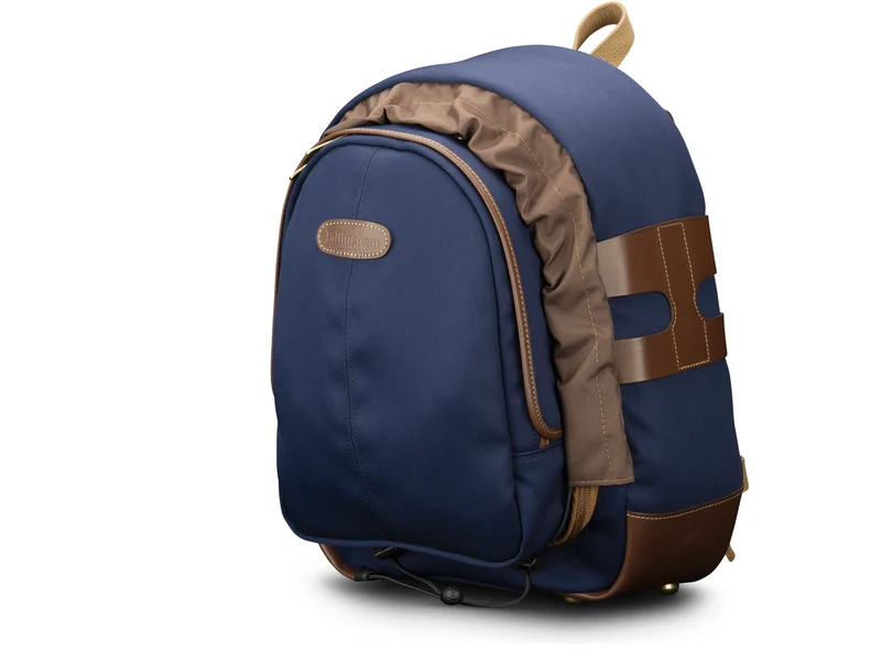 Billingham Zaino Rucksack 25 Tela Blu Navy/Bordi Cuoio cioccolato
