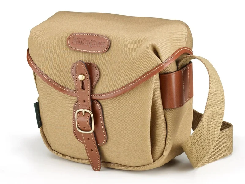 Billingham Borsa Hadley Digital Tela Khaki/Bordi Cuoio marrone chiaro + finiture ottone