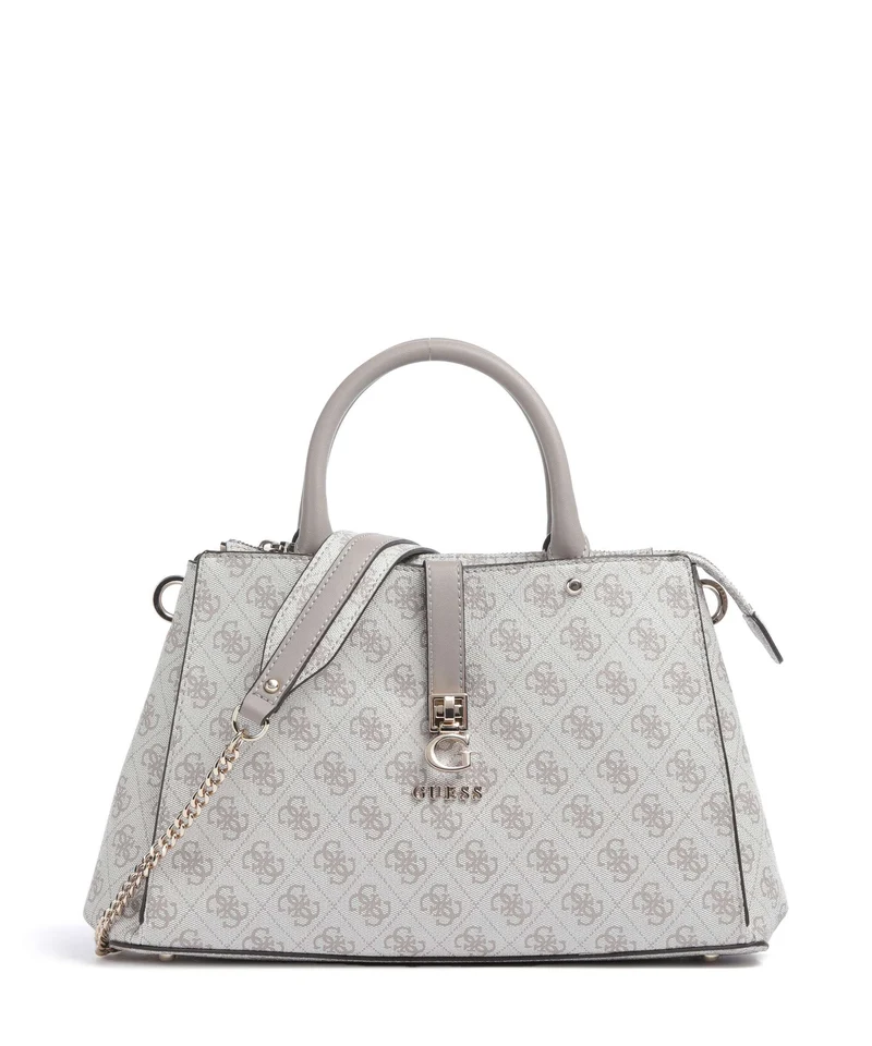 Guess Zamira Borsa a mano dark taupe logo