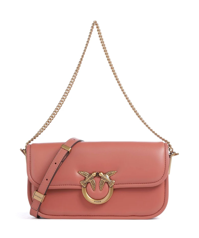 Pinko Love Box Horizontal Borsa a spalla marrone aragona/antique gold