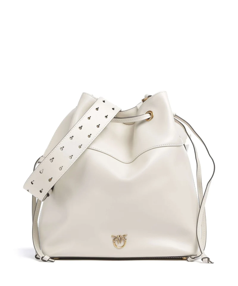 Pinko Secchiello Classic Borsa a secchiello bianco seta/antique gold