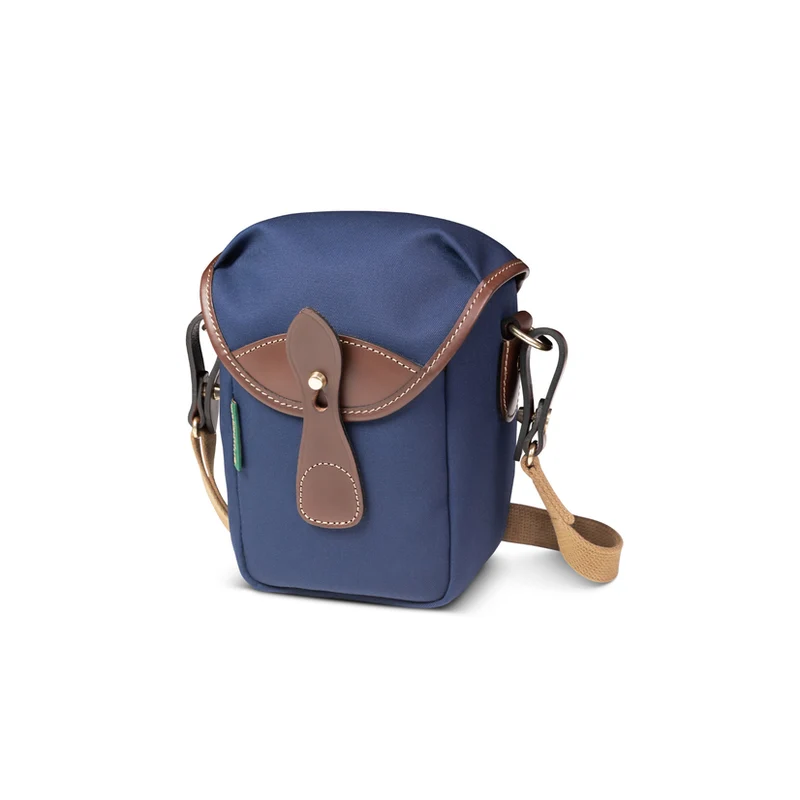 Billingham Borsa 72 Tela Blu Navy/Bordi Cuoio cioccolato