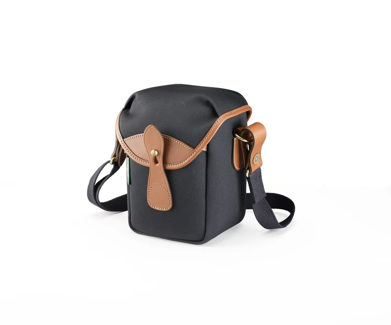 Billingham Borsa 72 Tela Nero/Bordi Cuoio marrone chiaro