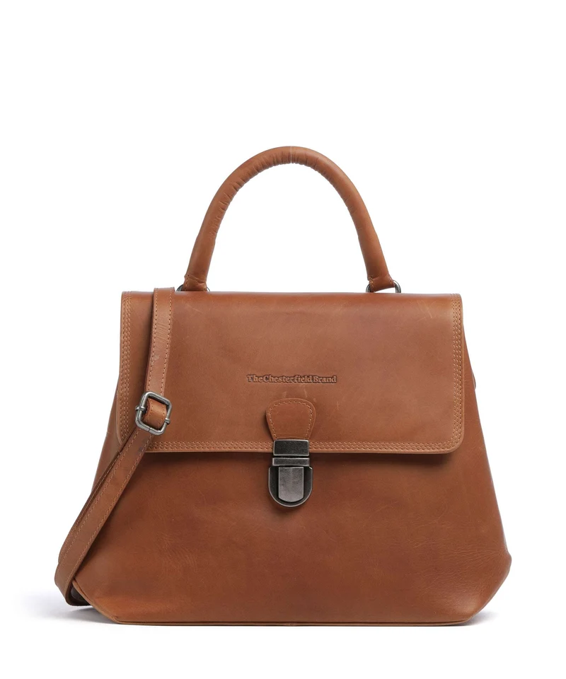 The Chesterfield Brand Wax Pull Up Cow Angera Borsa a mano cognac