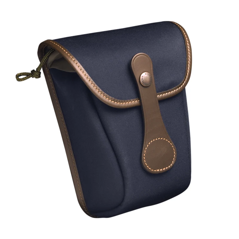 Billingham Tasca AVEA08 Tela Blu Navy/Bordi Cuoio cioccolato + finiture ottone