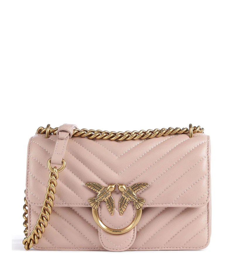 Pinko Love One Mini Borsa a spalla cipria/antique gold