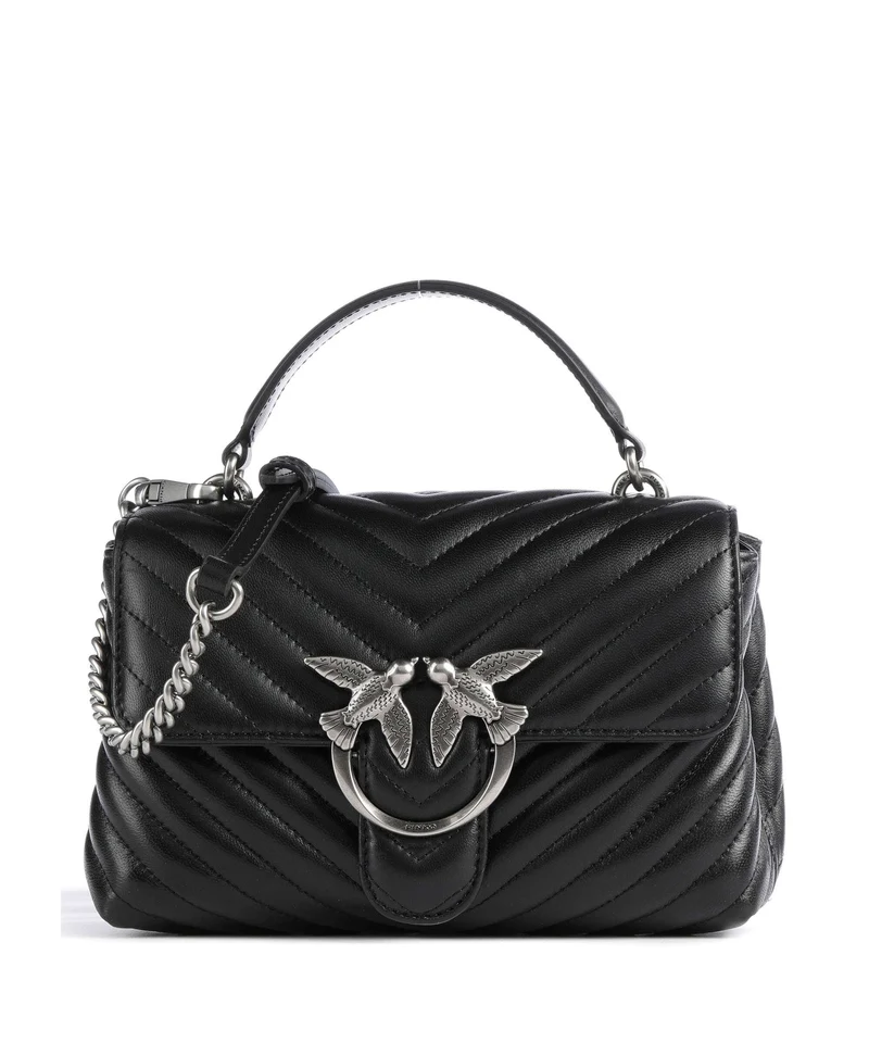 Pinko Love Lady Puff Mini Borsa a mano nero/old silver