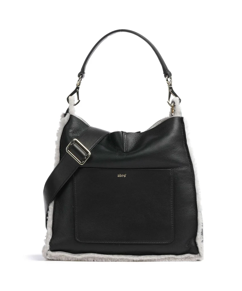 Abro Shearling Raquel Borsa hobo black/white