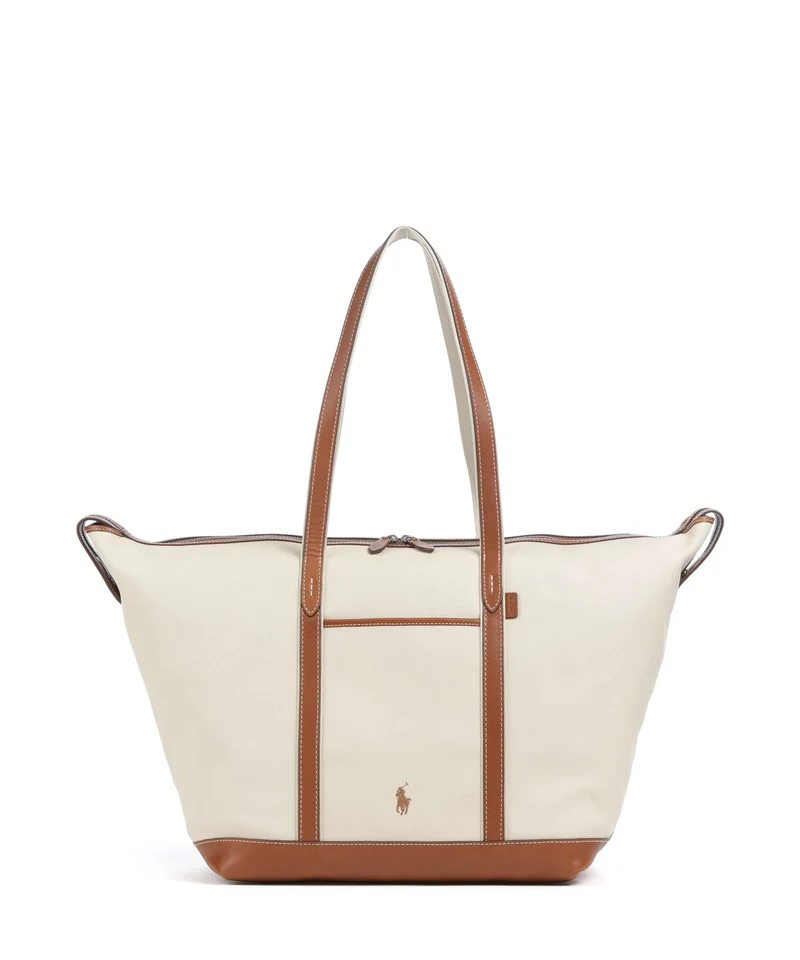 Polo Ralph Lauren Canvas Large Borsa shopper ecru/cuoio