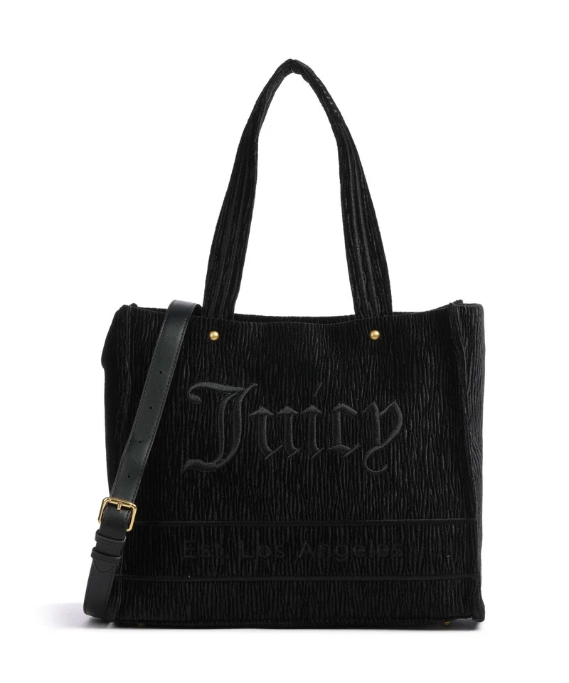 Juicy Couture Iris Crinkled Velvet L Borsa shopper black